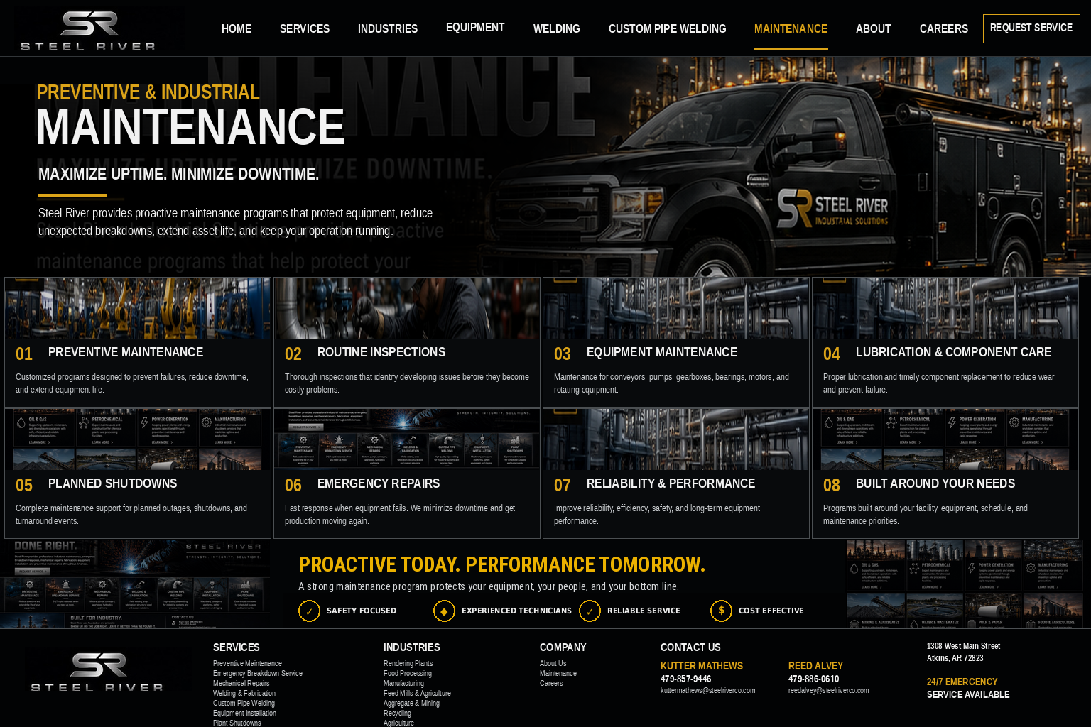Steel River preventive and industrial maintenance page